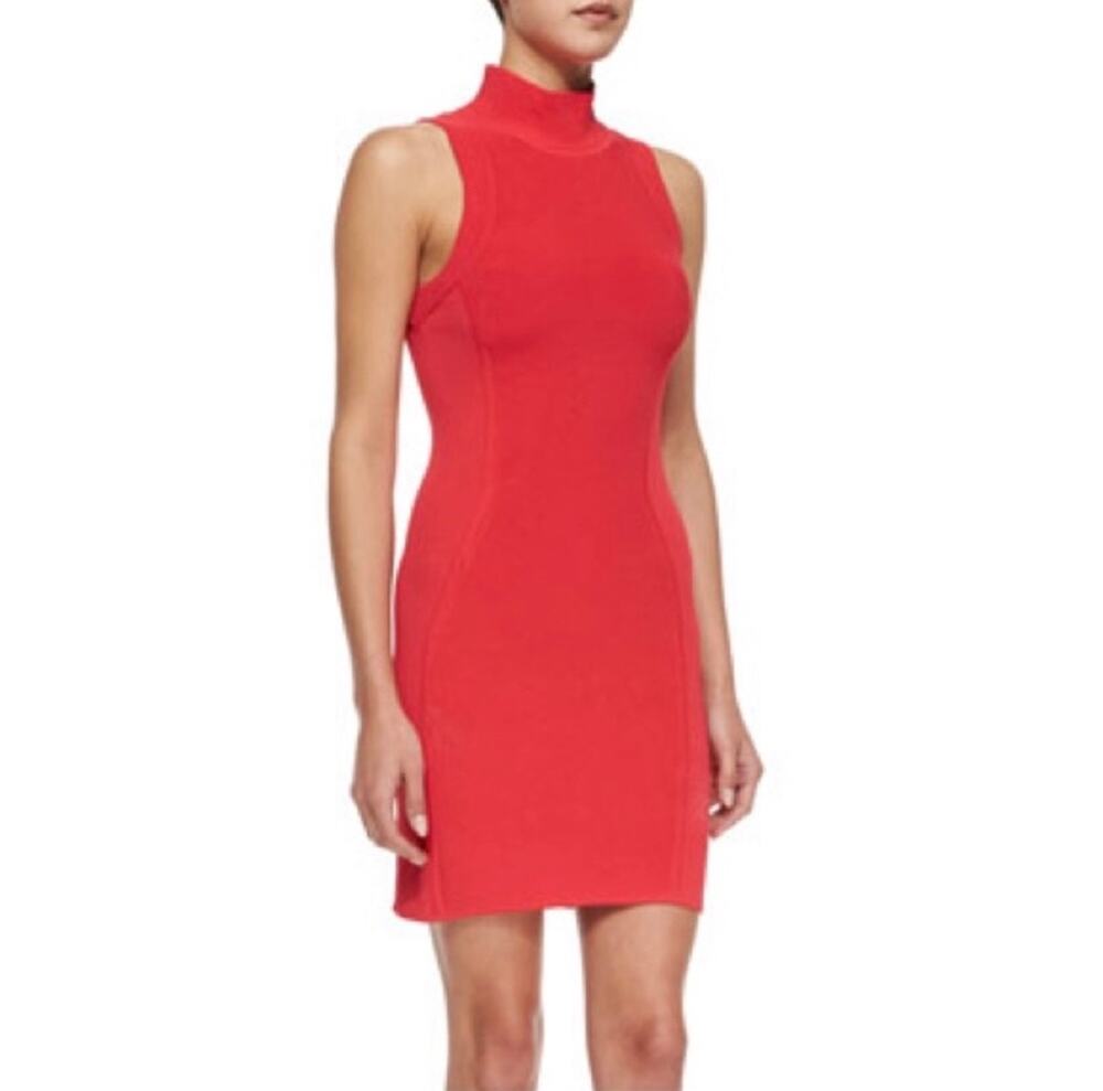 Parker High Neck Sleeveless Bodycon Dress Size M Medium